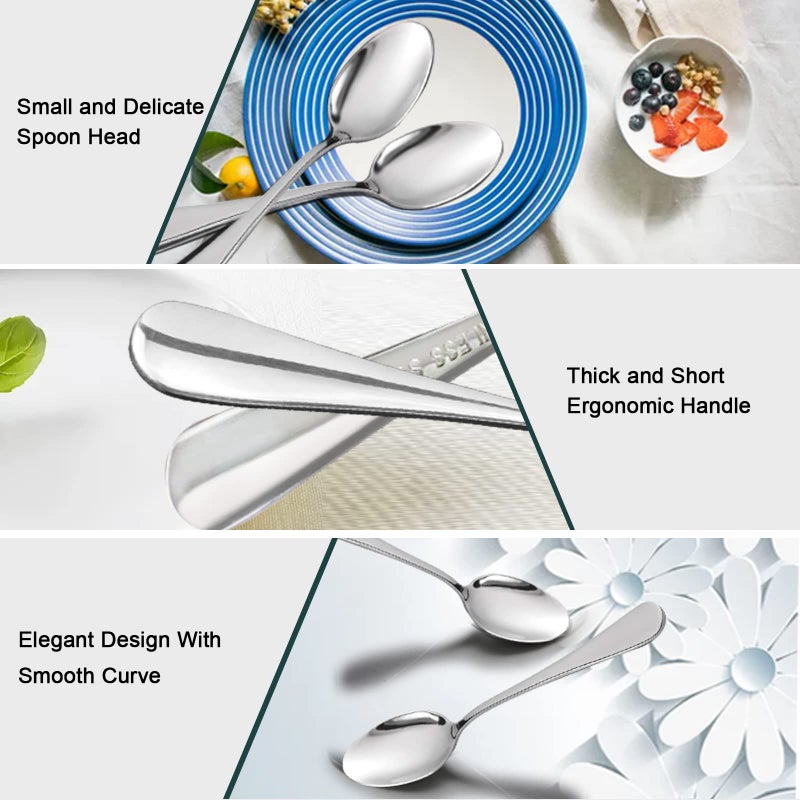 SONGZIMING Demitasse Espresso Spoons, Mini Coffee Spoon, 18/10 Stainless Steel Small Spoons for Dessert, Tea,Set of 8 - Image 4